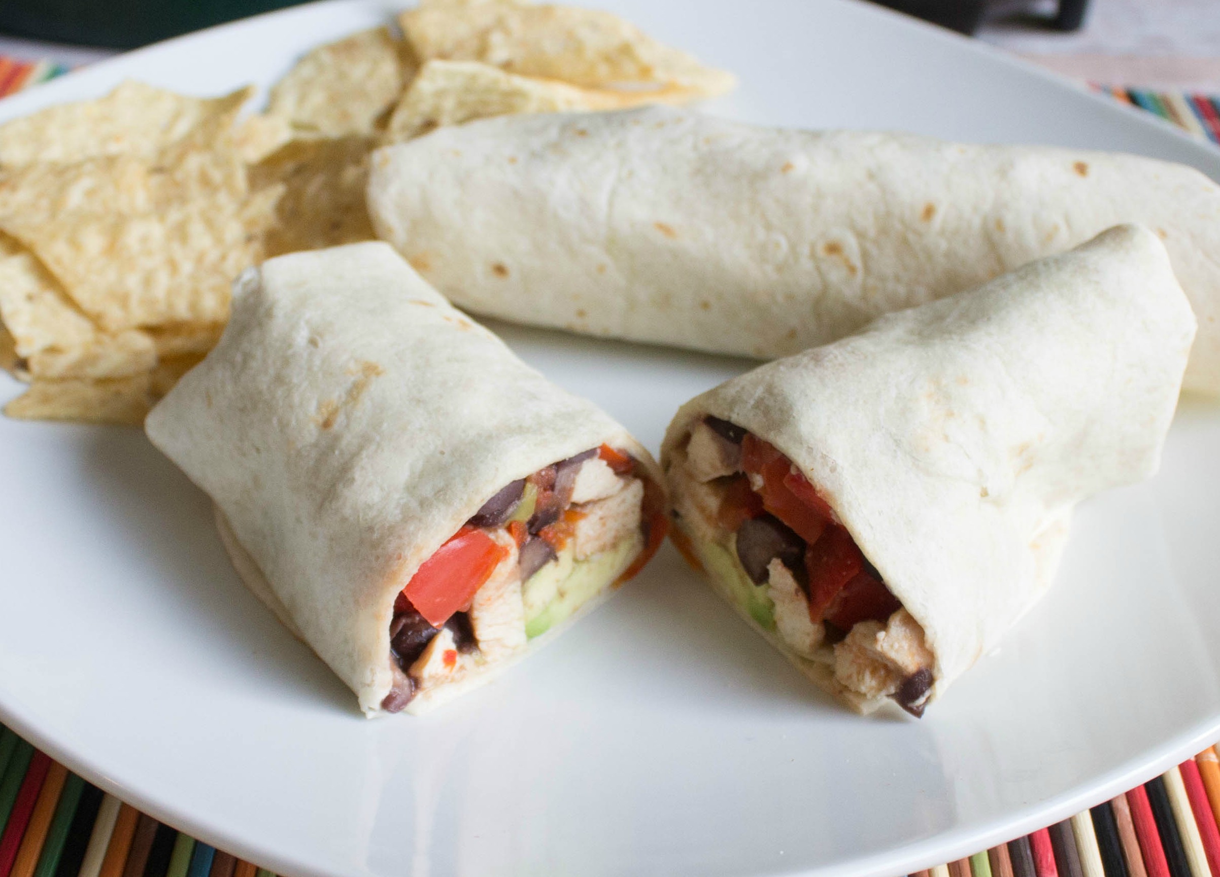 A quick and easy recipe for black bean and chicken burritos