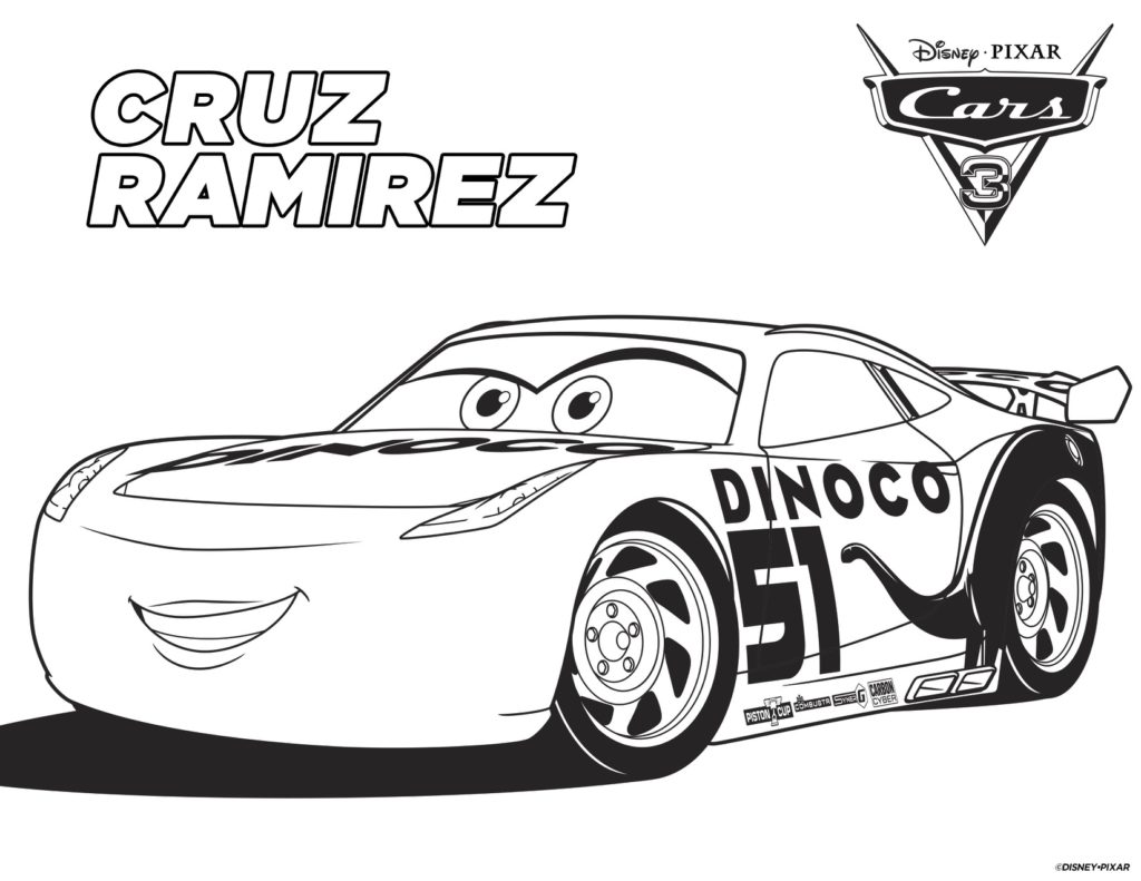 Cruz Ramirez Printable Coloring Page