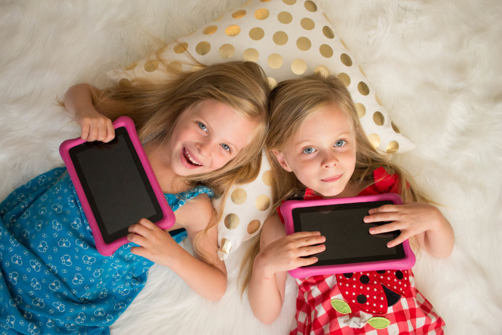 the twins love their kids fire kids edition tablets!