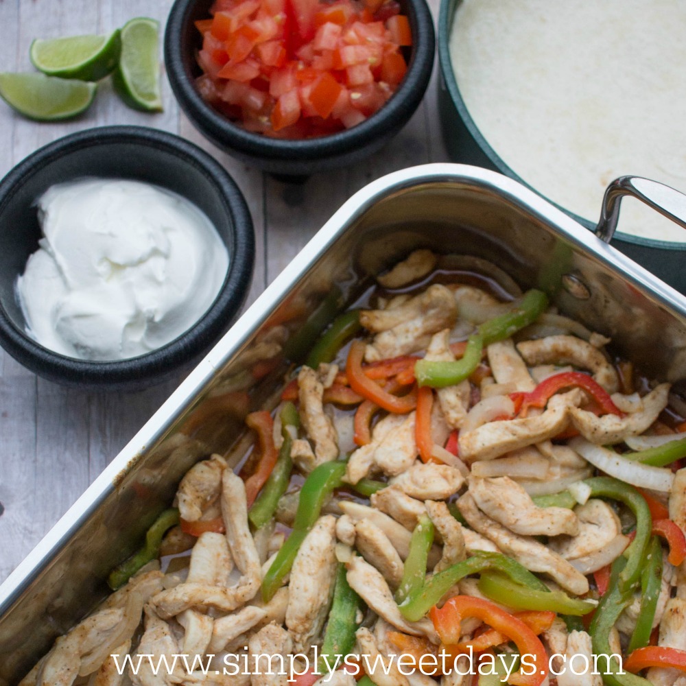 quick dinner idea for busy families: oven baked chicken fajitas