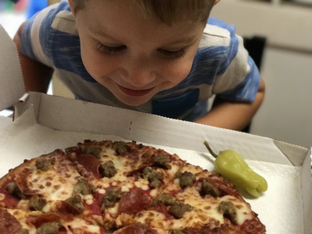 Papa John's Gluten Free Crust is our favorite easy dinner without the guilt!