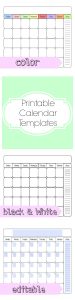 printable calendar template