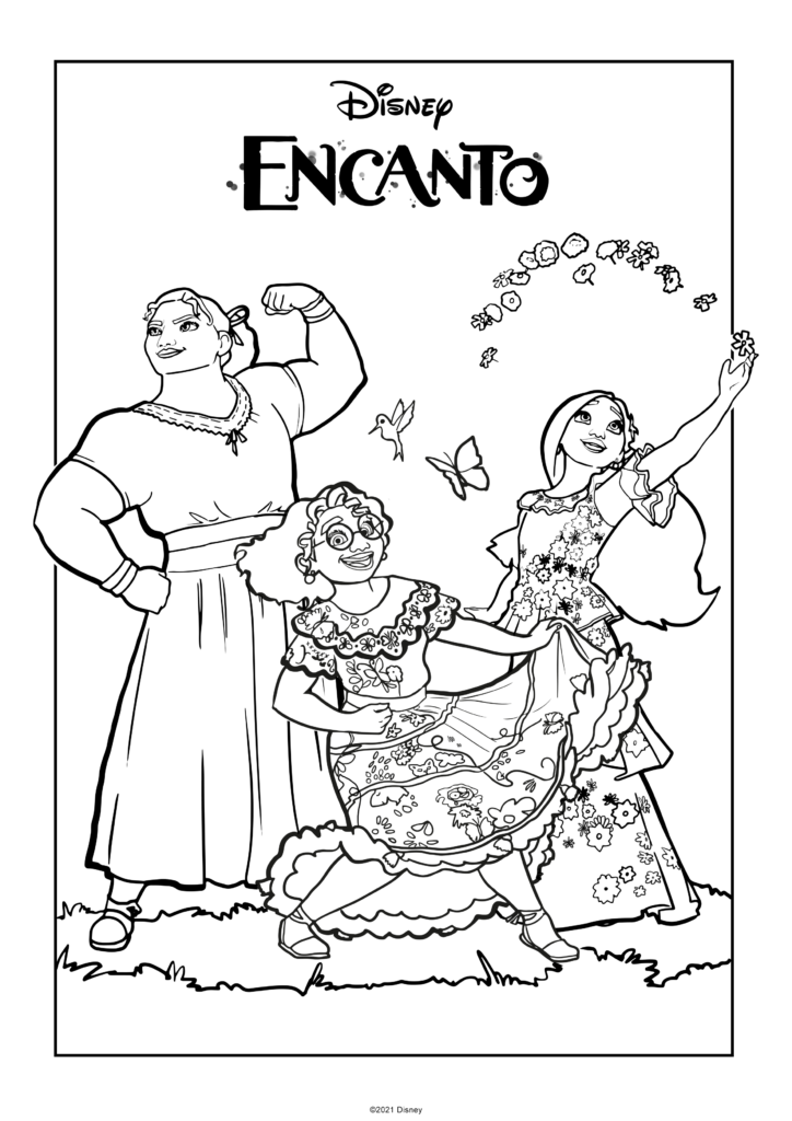 Encanto Mirablel and her Sisters Coloring Page
